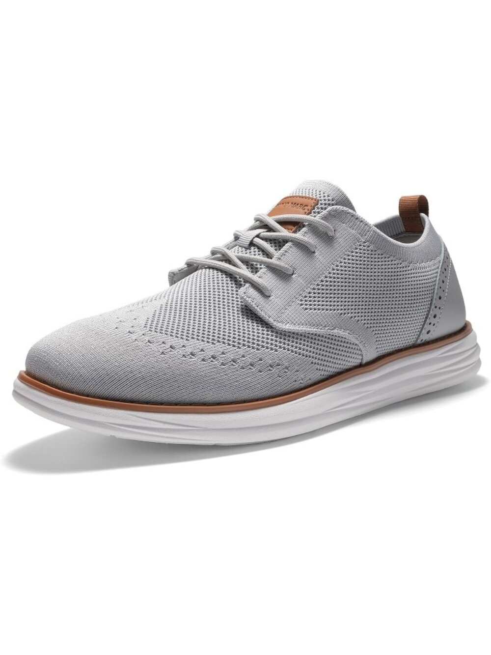 Men's Grey KnitFlex Craft Mesh Oxfords Lace-Up Rubber Casual Walking Sneaker